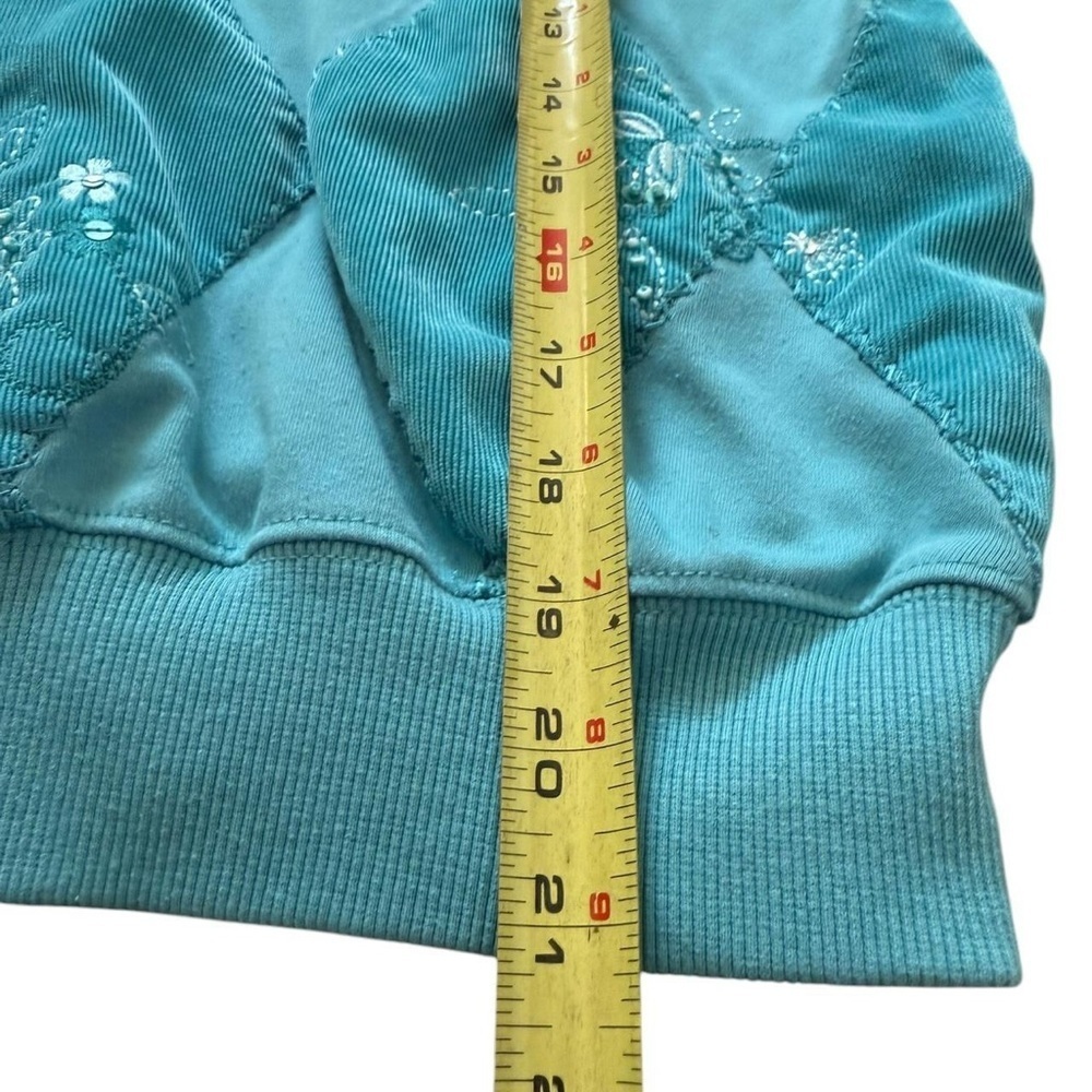 Alfred Dunner Teal and White Sweatshirt - Picture 5 of 5